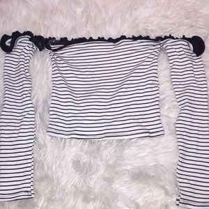 white cropped knit top